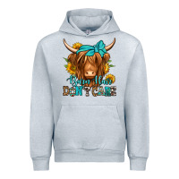 Heather Grey barn hair don't care long haired cow Urban Hoodie - Jasminsmagicworld