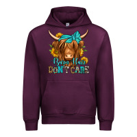 Mauve Wine barn hair don't care long haired cow Urban Hoodie - Jasminsmagicworld