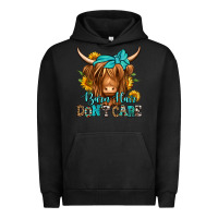 Pigment Black barn hair don't care long haired cow Urban Hoodie - Jasminsmagicworld