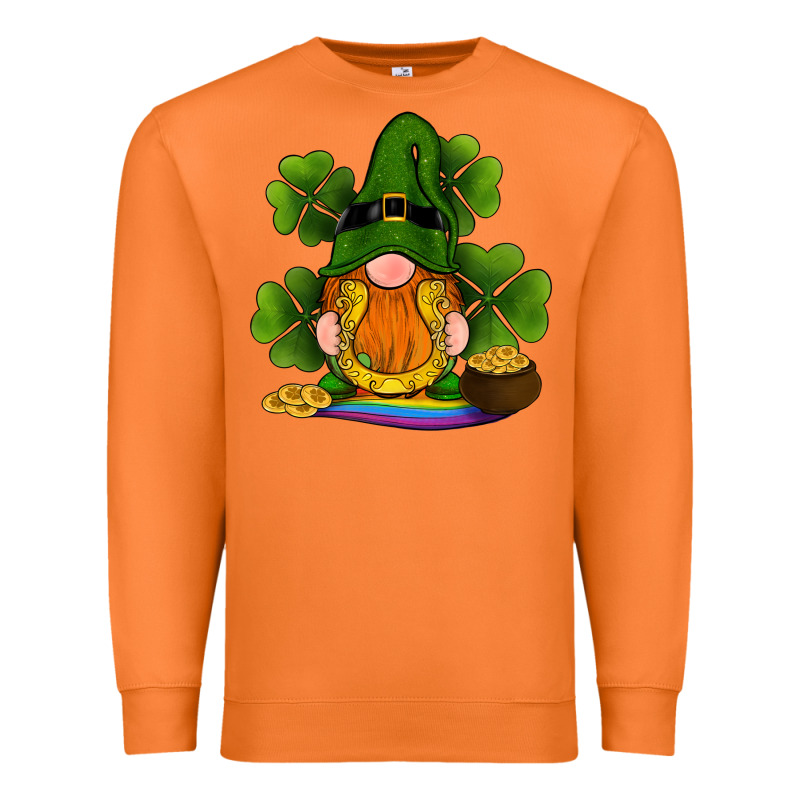 St Patricks Day Gnomes Shamrock Gold Horseshoes Rainbow Premium Sweatshirt by RanaPortraitStore | Teevron