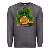 Charcoal Heather st patricks day gnomes shamrock gold horseshoes rainbow Premium Sweatshirt - RanaPortraitStore