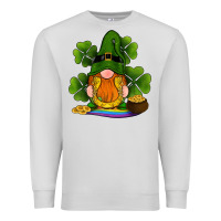 Dove Grey st patricks day gnomes shamrock gold horseshoes rainbow Premium Sweatshirt - RanaPortraitStore
