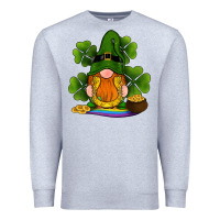Heather Grey st patricks day gnomes shamrock gold horseshoes rainbow Premium Sweatshirt - RanaPortraitStore