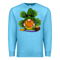 Ocean Blue st patricks day gnomes shamrock gold horseshoes rainbow Premium Sweatshirt - RanaPortraitStore