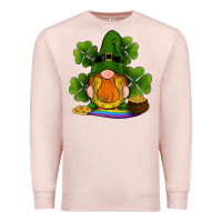 Pale Pink st patricks day gnomes shamrock gold horseshoes rainbow Premium Sweatshirt - RanaPortraitStore