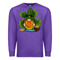 Purple st patricks day gnomes shamrock gold horseshoes rainbow Premium Sweatshirt - RanaPortraitStore