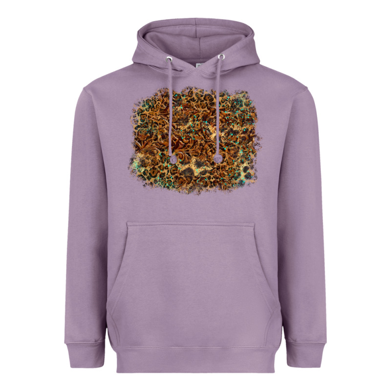 Leopard Tooled Leather Turquoise Heavyweight Hoodie by RanaPortraitStore | Teevron