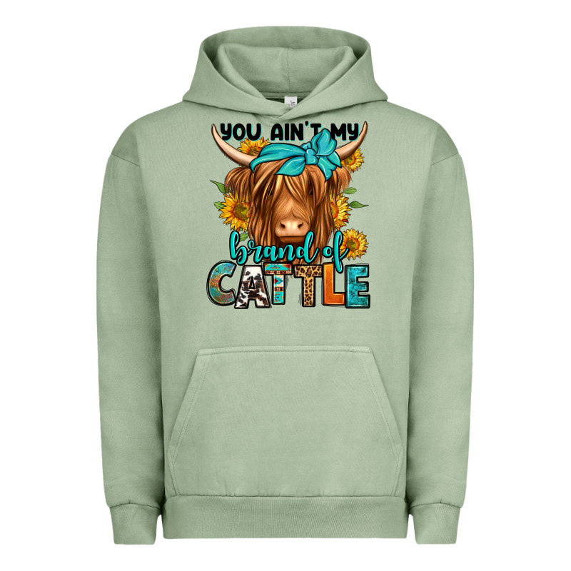 You Ain't My Brand Of Cattle Longhaired Cow Urban Hoodie by Jasminsmagicworld | Teevron