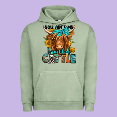 You Ain't My Brand Of Cattle Longhaired Cow Urban Hoodie Designed By Jasminsmagicworld