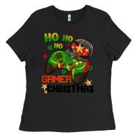 Black ho ho ho gamer Christmas Ladies Tee - BarkalooDesign