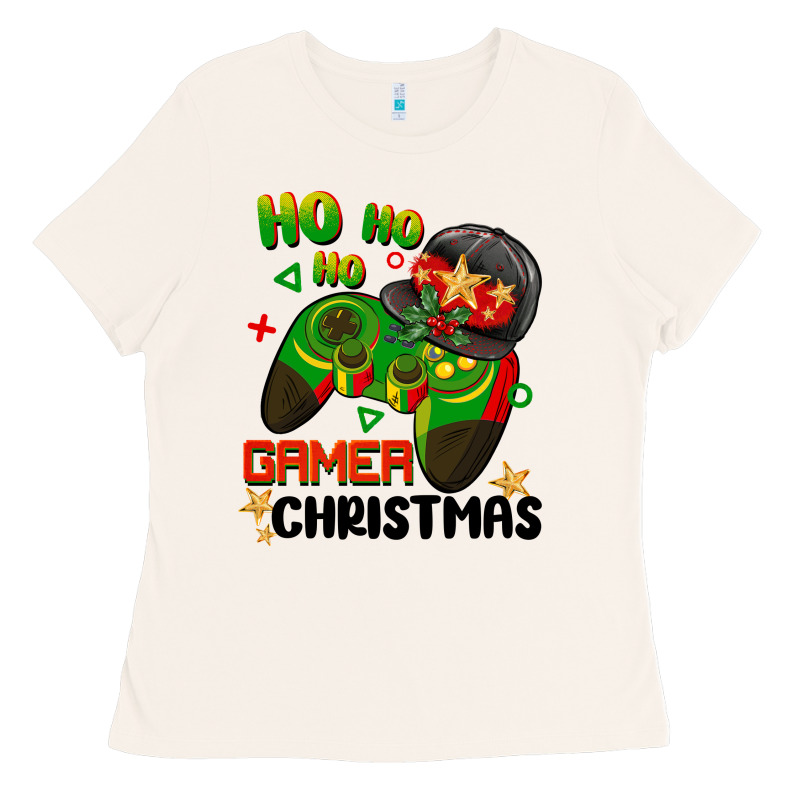 Ho Ho Ho Gamer Christmas Ladies Tee by BarkalooDesign | Teevron