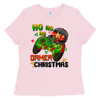 Bubblegum Pink ho ho ho gamer Christmas Ladies Tee - BarkalooDesign