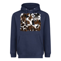 Navy leopard cowhide background Heavyweight Hoodie - RanaPortraitStore