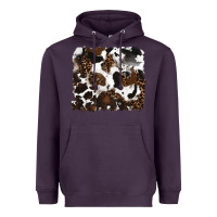 Plum leopard cowhide background Heavyweight Hoodie - RanaPortraitStore