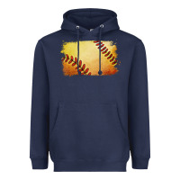 Navy softball brushstroke Heavyweight Hoodie - RanaPortraitStore
