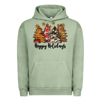 Pigment Oil Green happy holidays Urban Hoodie - JahusDesignShop