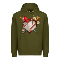 Army Green baseball Premium Hoodie - AdoDesignShop