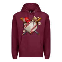 Burgundy baseball Premium Hoodie - AdoDesignShop