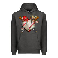 Charcoal Heather baseball Premium Hoodie - AdoDesignShop