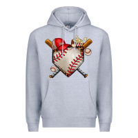 Heather Grey baseball Premium Hoodie - AdoDesignShop