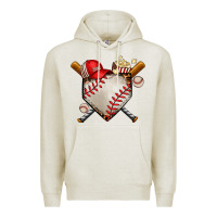 Oatmeal Heather baseball Premium Hoodie - AdoDesignShop