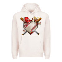 Pale Pink baseball Premium Hoodie - AdoDesignShop