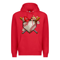 Red baseball Premium Hoodie - AdoDesignShop