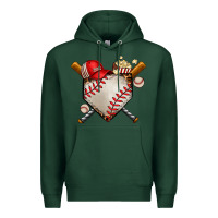 Sports Green baseball Premium Hoodie - AdoDesignShop