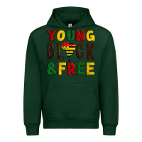 Forest Green young black and free Urban Hoodie - Artiststas