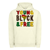 Pigment Pistachio young black and free Urban Hoodie - Artiststas