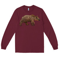 Burgundy bear Long Sleeve Tee - BarkalooDesign