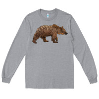 Heather Grey bear Long Sleeve Tee - BarkalooDesign