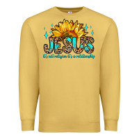 Antique Gold jesus it s not religion it s a relationship Premium Sweatshirt - Zillion Design Studio