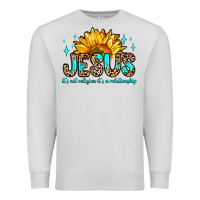 Dove Grey jesus it s not religion it s a relationship Premium Sweatshirt - Zillion Design Studio