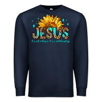 Navy jesus it s not religion it s a relationship Premium Sweatshirt - Zillion Design Studio