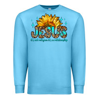 Ocean Blue jesus it s not religion it s a relationship Premium Sweatshirt - Zillion Design Studio