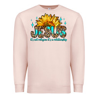 Pale Pink jesus it s not religion it s a relationship Premium Sweatshirt - Zillion Design Studio