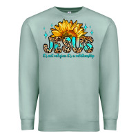 Seafoam jesus it s not religion it s a relationship Premium Sweatshirt - Zillion Design Studio