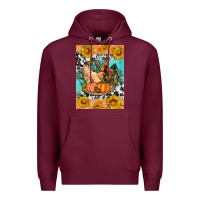 Burgundy fall coop animals Premium Hoodie - Artiststas