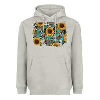 Moon Dust western sunflowers turquoise cowhide background Heavyweight Hoodie - RanaPortraitStore