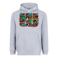 Heather Grey western background Heavyweight Hoodie - RanaPortraitStore