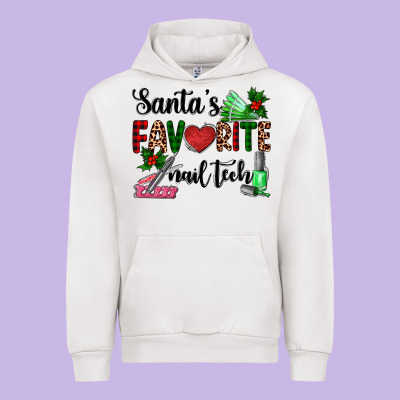 Santa's Favorite Nail Tech Urban Hoodie Designed By Adodesignshop