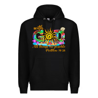 Black with god all things are possible summer Premium Hoodie - AdoDesignShop