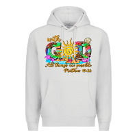 Dove Grey with god all things are possible summer Premium Hoodie - AdoDesignShop