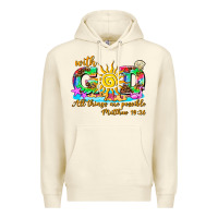 Sandshell with god all things are possible summer Premium Hoodie - AdoDesignShop