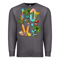 Charcoal Heather summer love teacher Premium Sweatshirt - texasbilliewilder
