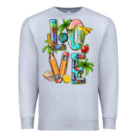 Heather Grey summer love teacher Premium Sweatshirt - texasbilliewilder
