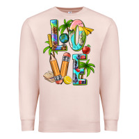 Pale Pink summer love teacher Premium Sweatshirt - texasbilliewilder