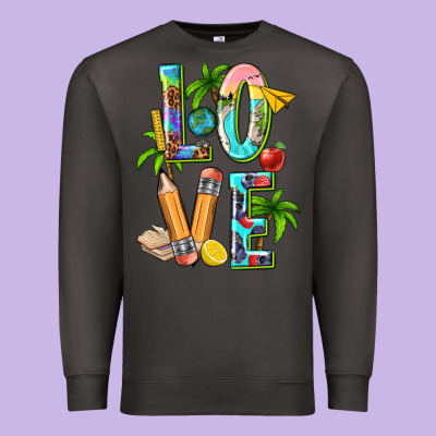 Summer Love Teacher Premium Sweatshirt Designed By Texasbilliewilder