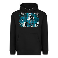 Black winter plaid cowhide pattern background Heavyweight Hoodie - RanaPortraitStore